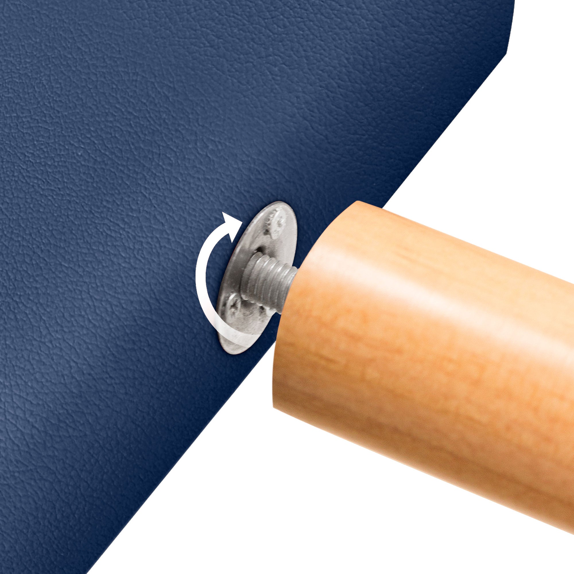 DHOME Cabecero de Polipiel Liso y con Patas cabeceros Cabezal tapizado Cama (Polipiel Azul, 135cm (Camas 120/135/140)) - 6