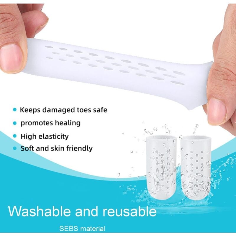 10 Pièces Protège Orteils, Protège Gros Petit Orteil Silicone, Protection doigt de pied Respirants, Protecteurs D'orteil - 4