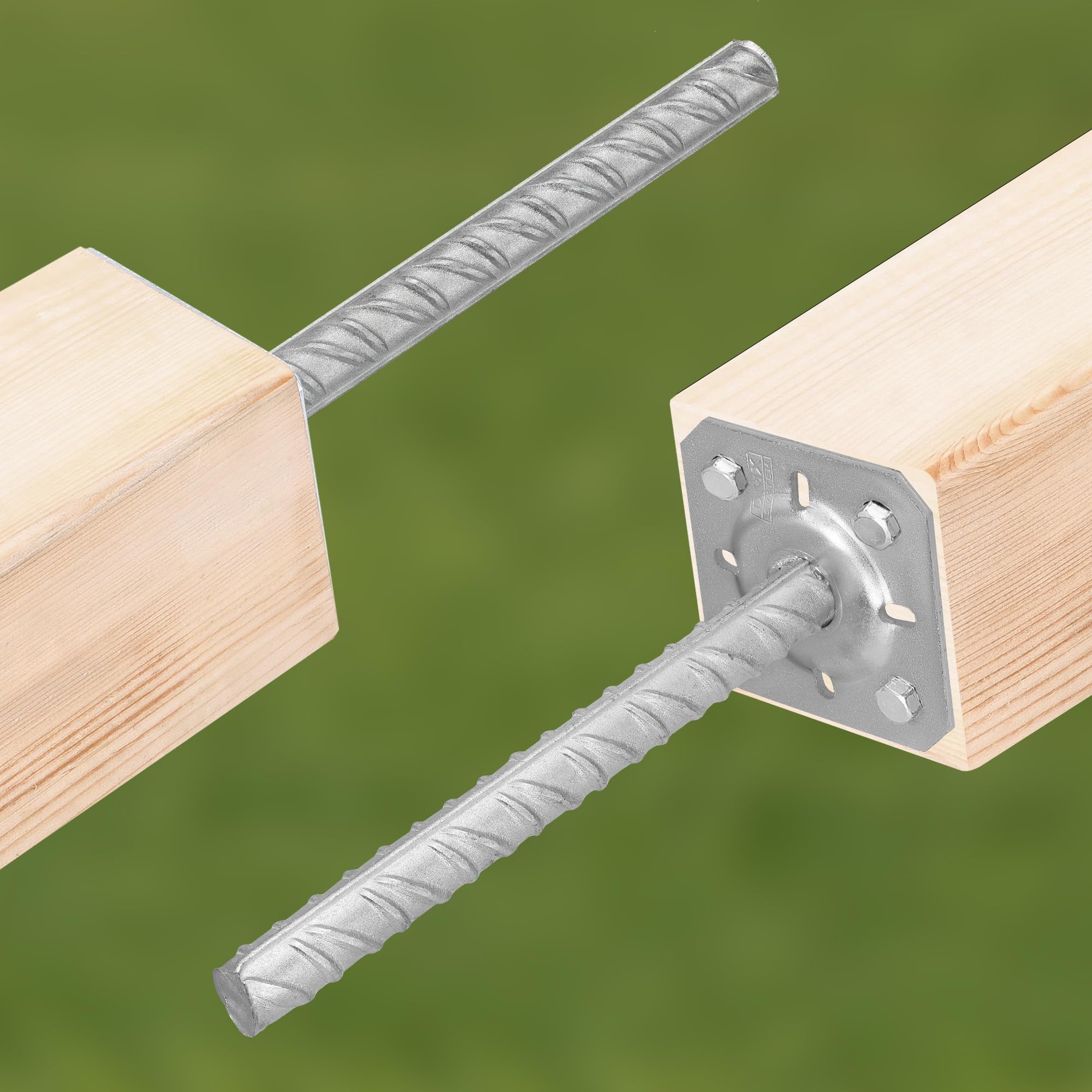 2 soportes para postes de 80x80mm de acero galvanizado en caliente para postes de madera, anclaje de hormigón para postes, zapata para postes KOTARBAU - 6