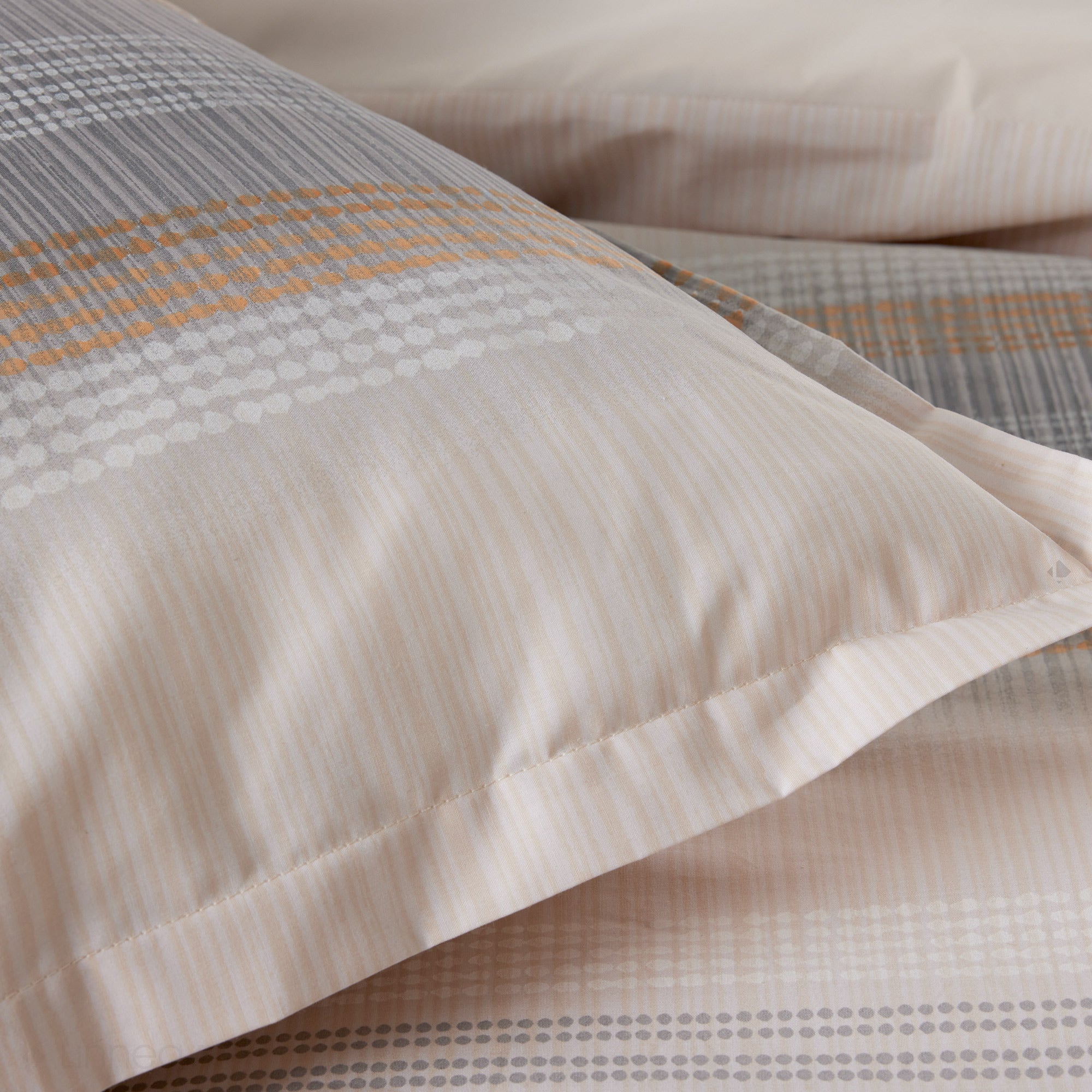 Taie d'oreiller 65x65 cm en 100% percale de coton ESTEBAN gris beige - 4