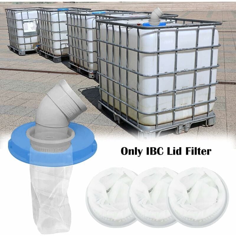 Lot de 4 Filtre IBC en Nylon pour réservoir d'eau de Pluie IBC 1000 litres, Filtre en Nylon Raccord de Couvercle de réservoir IBC - 4