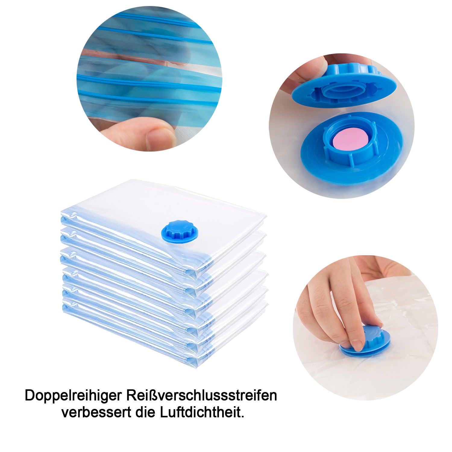 6x Sac de rangement sous vide Housse Aspiration Compression Vêtements 40x60cm - 4