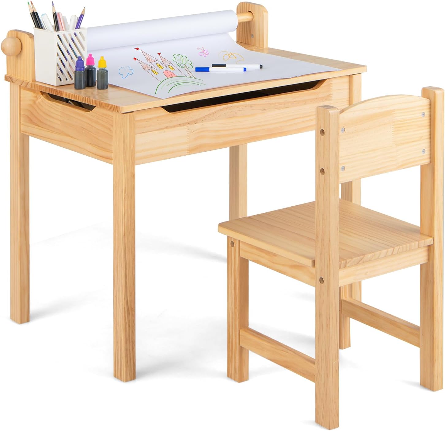 Set De 3 Plateaux En Bois Premium - Paper Plane Design - Multicolore - Maison Bureau