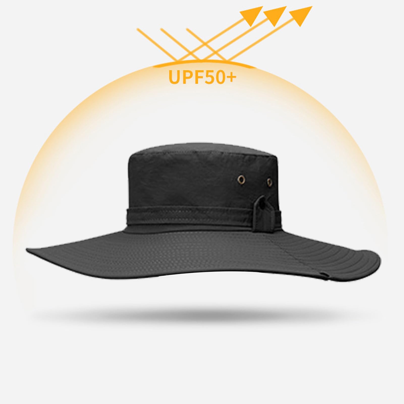 Chapeau Seau à Large Bord Homme/Femme - Noir Polyester Taille Unique - Neuf Avec Étiquettes