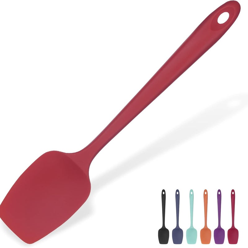 1 duża czerwona silikonowa szpatułka 28,9*5,89 cm, elastyczna szpatułka z powłoką nieprzywierającą, odporna na ciepło do 315℃, narzędzie kuchenne do g