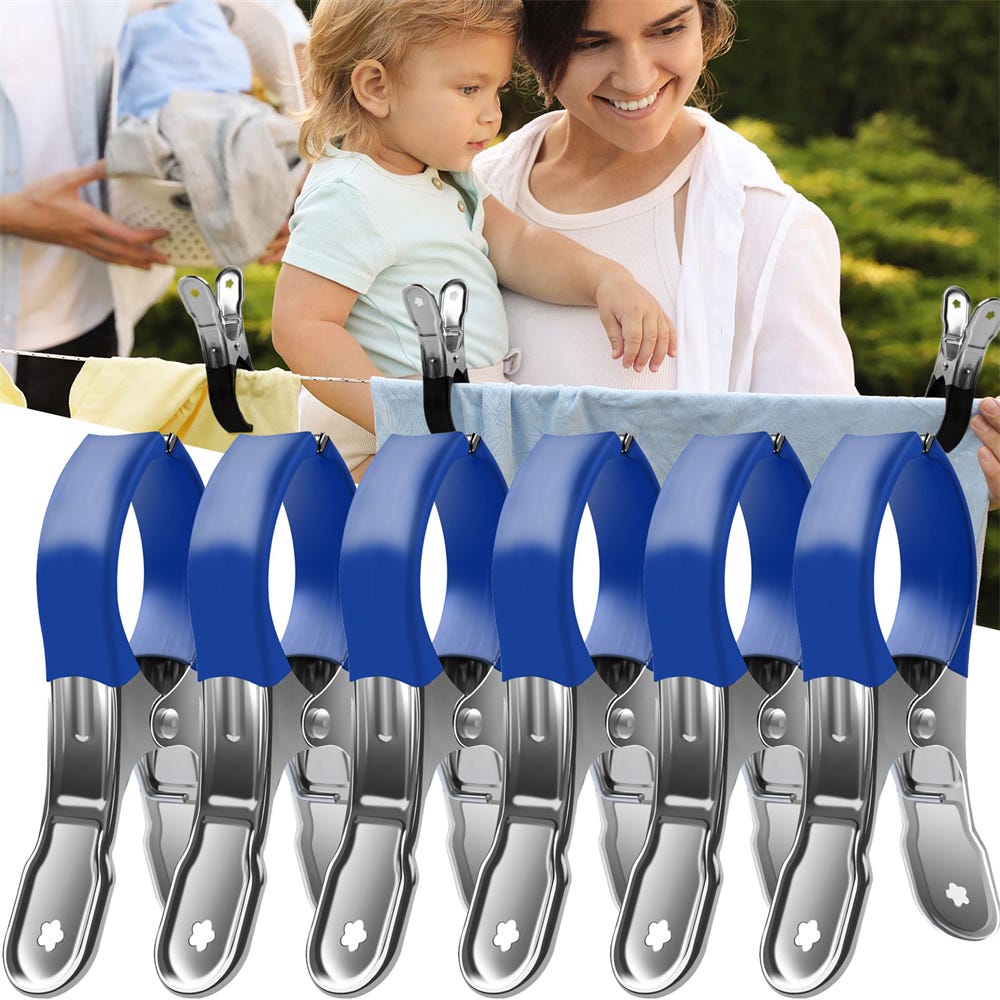 TRIXES 8 mollette per telo mare, clip da viaggio sicure per sedia a sdraio da viaggio TRIXES 8 mollette per telo mare, clip da viaggio sicure per sedia a sdraio da viaggio