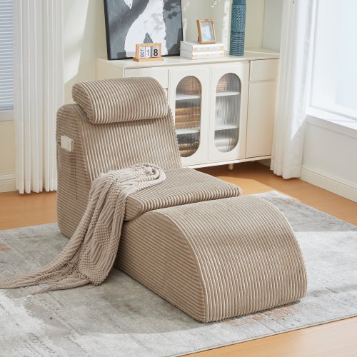 Fauteuil de loisirs moderne au design unique et ergonomique, fabriqué en mousse à compression haute résilience. Coussin d'assise amovible et poche - 4