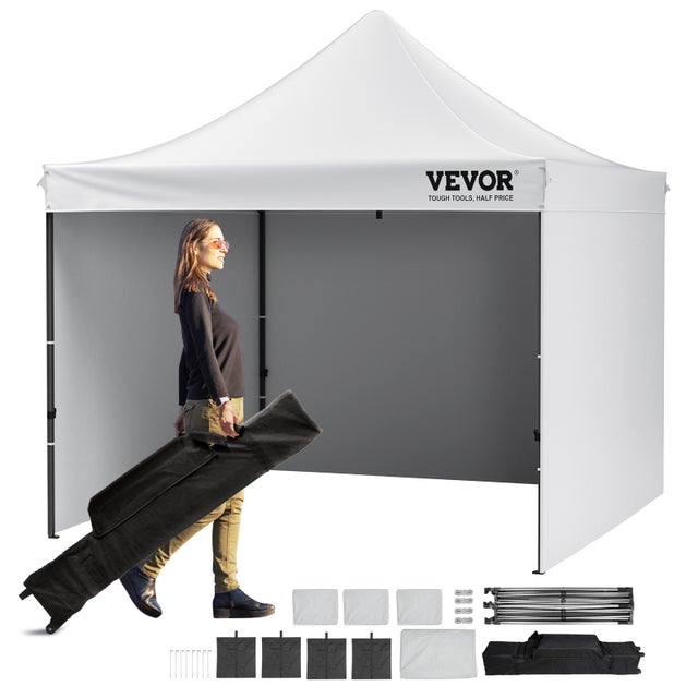 Tonnelle Pop-Up VEVOR 3x3 m avec Parois Amovibles, Imperméable et Résistante UV, avec Sac à Roulettes, Pour Jardin et Terrasse