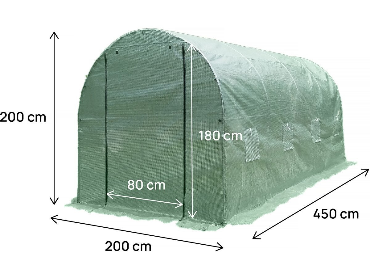 Serre tunelle de jardin 4,5 x 2 m 