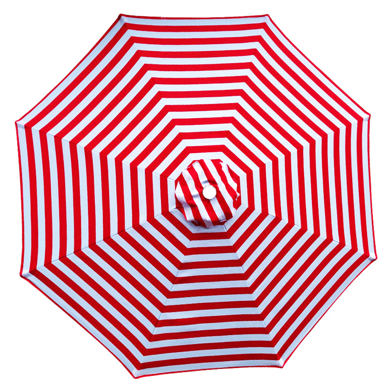 Płótno do parasola, ochrona UV, wodoodporne, 8 żeber - Płótno zamienne do parasola tarasowego, czerwono-białe (tylko płótno do parasola, 2,7 m)