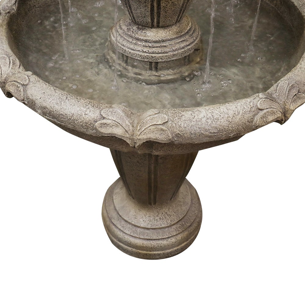Fontaine moderne en béton de 122 cm de haut pour usage extérieur avec pompe électrique - 9