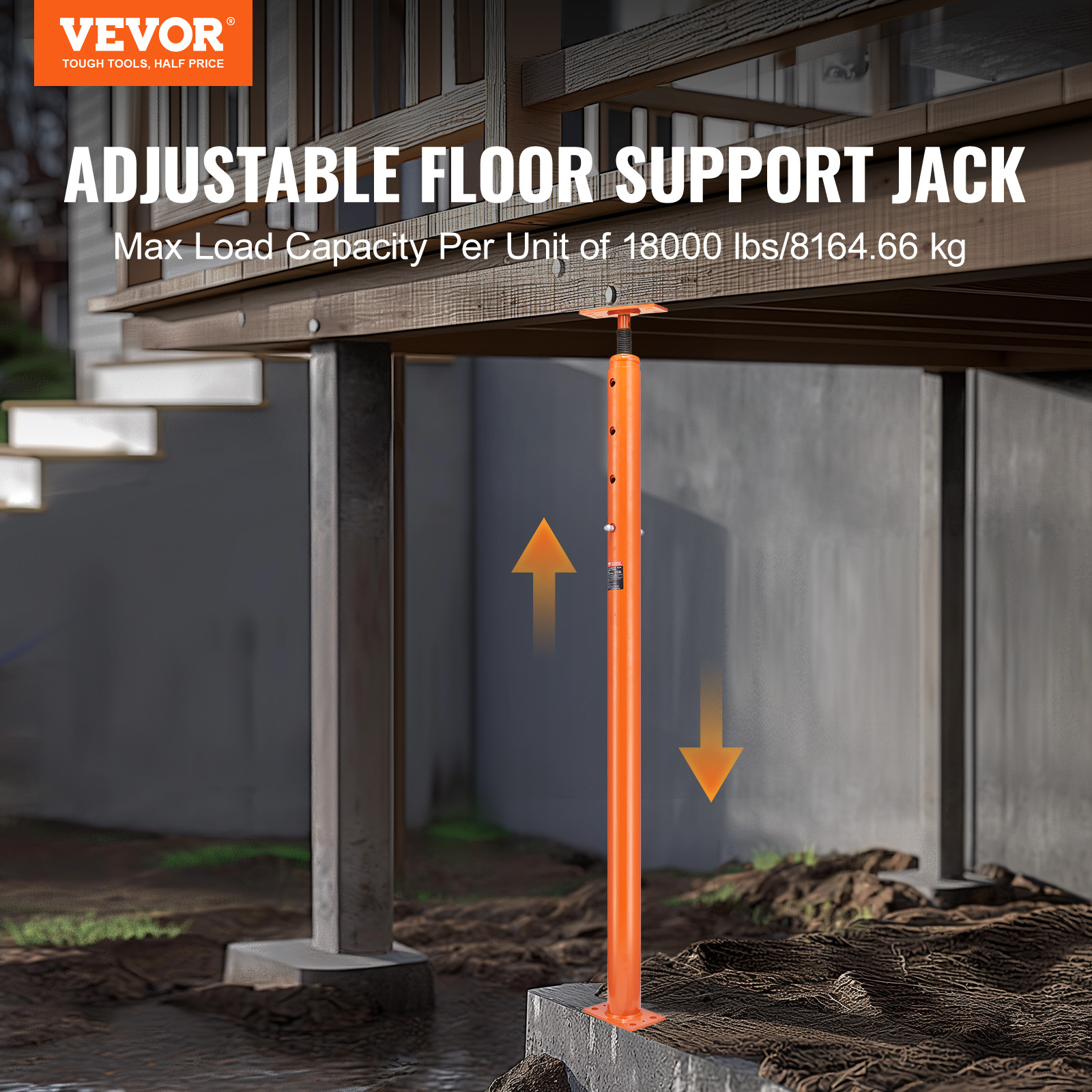 VEVOR House Floor Jack plage de hauteur 53 93
