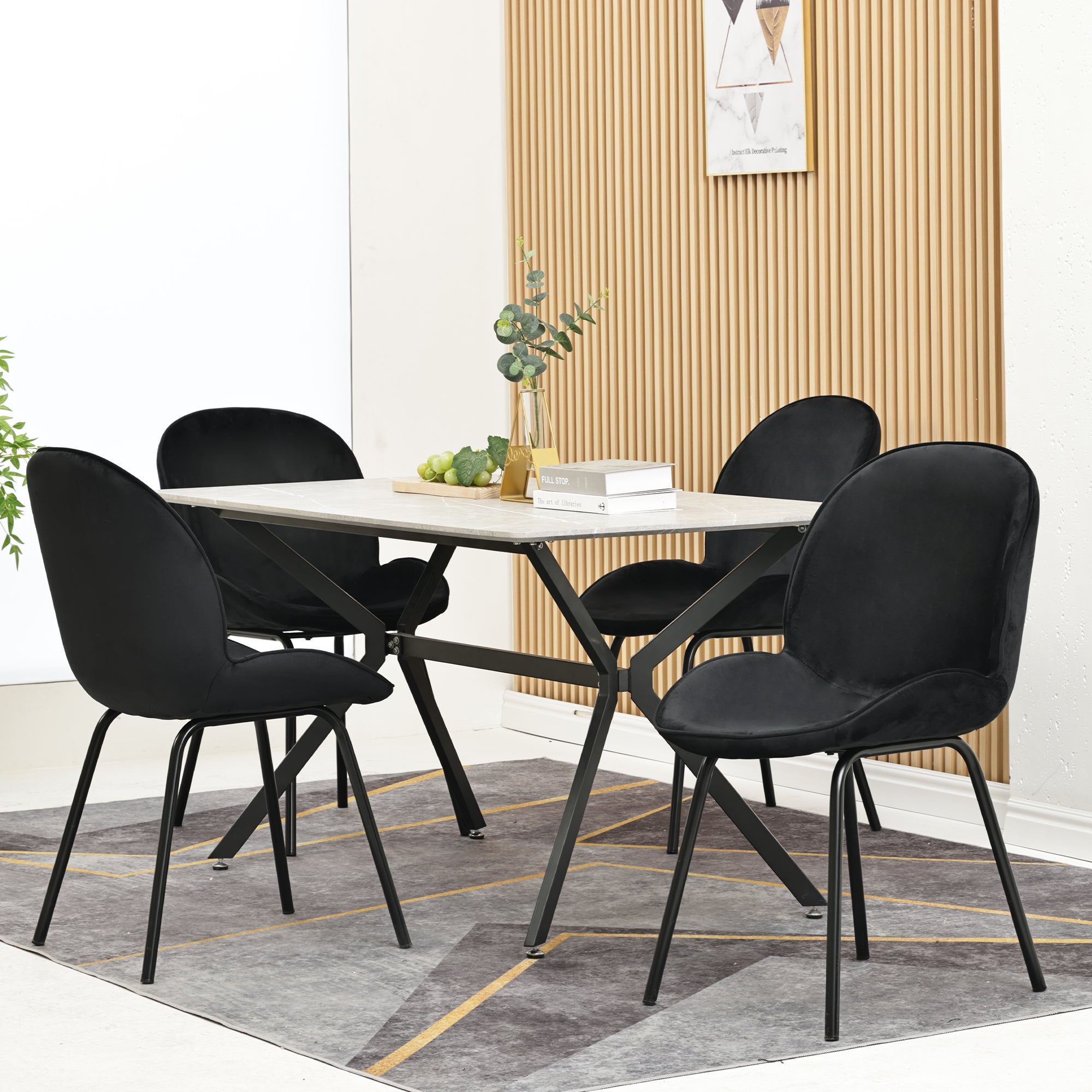 Juego De 4 Sillas De Jardín FurnitureR, Terciopelo Marrón Resistente, Estructura Metal, Para Terraza Y Balcón