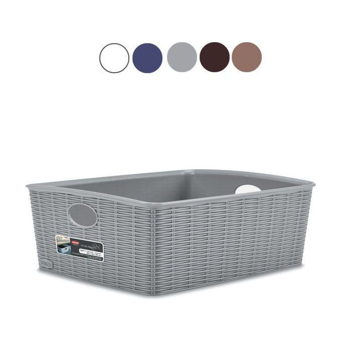 Stefanplast Elegance Rattan Polipropylenowy Kosz Cm39X29X13, Szary