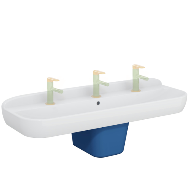 Lavabo pour enfant VitrA Sento Kids 125 cm 1 hauteur avec trop-plein + cache-siphon Sento kids