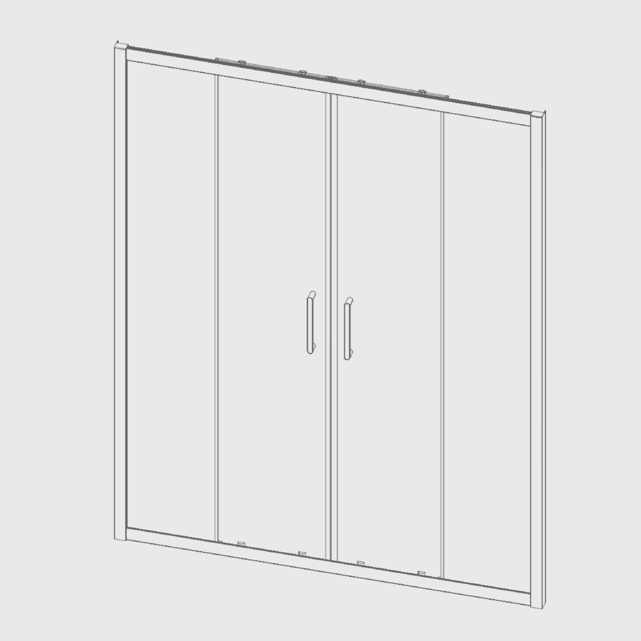 Frontal de ducha 2 Fijos Lateral Fijo : 77 - 79 cm + 2 Puertas Correderas 165 cm 165 cm BELLA Lateral Fijo : 77 - 79 cm - 5