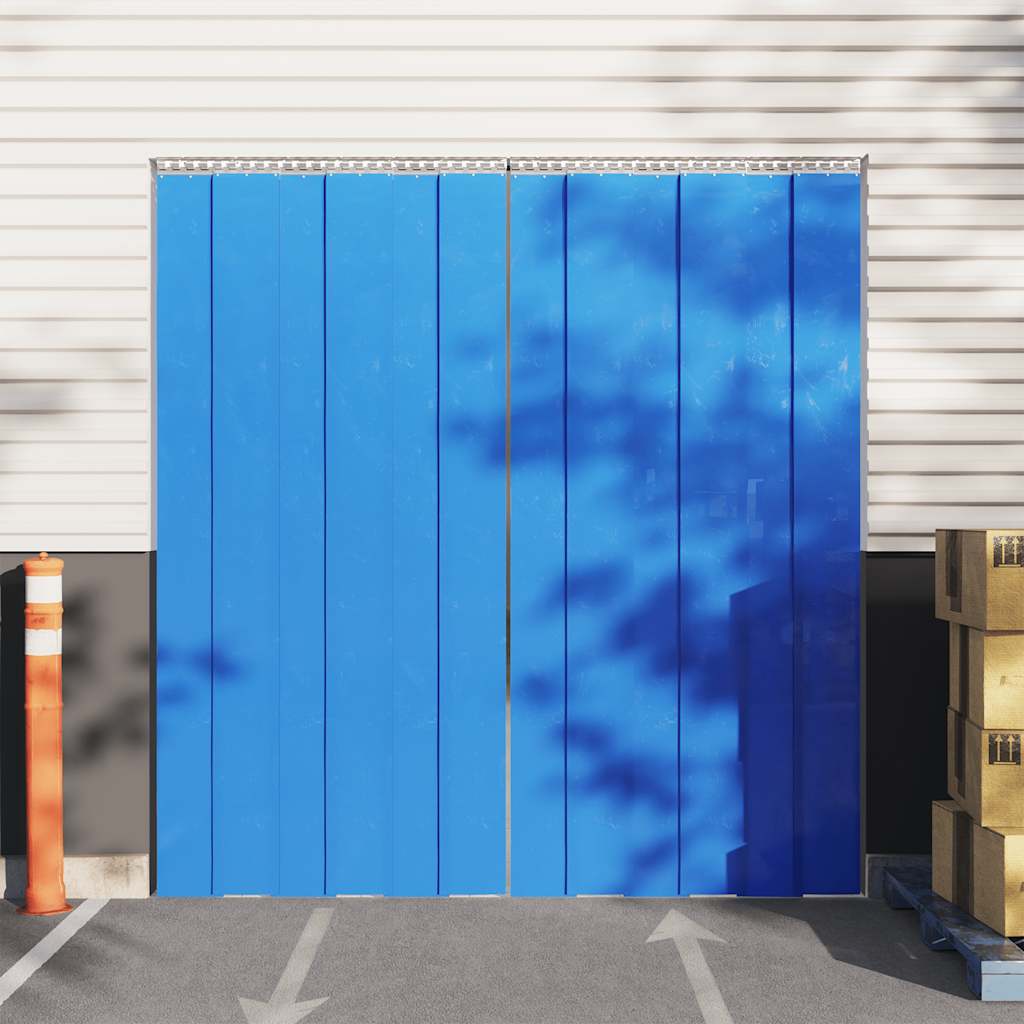 Vidaxl tira de cortina para puertas pvc azul 300x2,6 mm 10 m