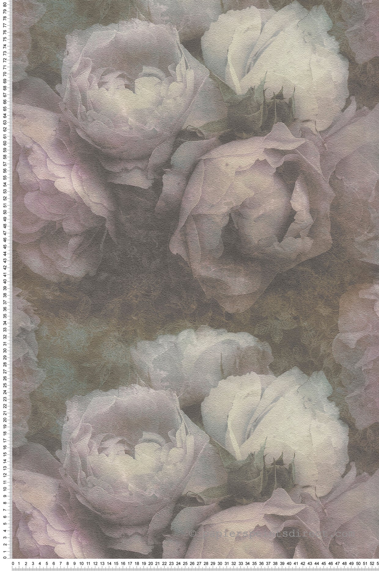 Tapeta kwiaty jasnego fioletuIszarym - 53 cm x 10.05 m - LIVINGWALLS