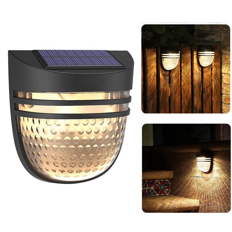 Zewnętrzne słoneczne lampy ścienne, słoneczne lampy ogrodzeniowe, słoneczne lampy ogrodowe, światła słoneczne, czujnik dzień / noc do ogrodu, ściana