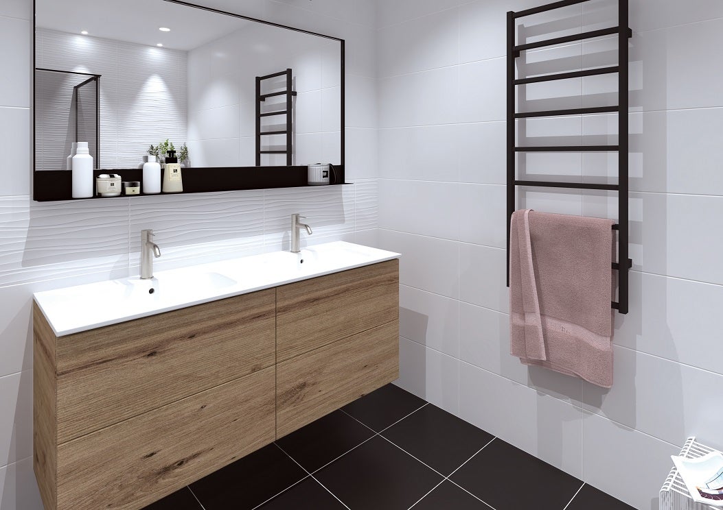 Piastrella rettificata per parete ad uso interno 30 x 60 cm bicottura - Super White Mat - Sp. 9mm - 2