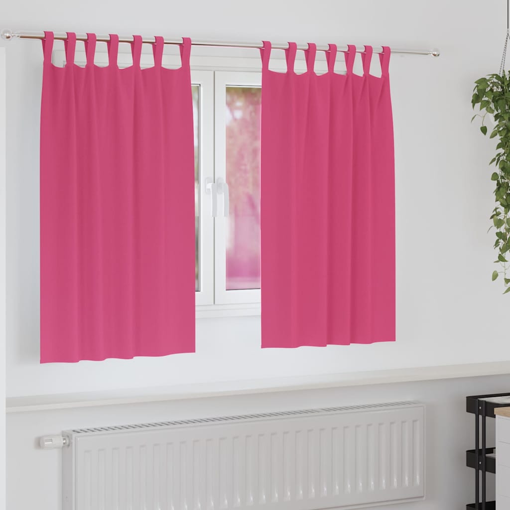Firany blackout z kółkami 2 pcs Jasnoróżowy 140 x 140 cm vidaXL