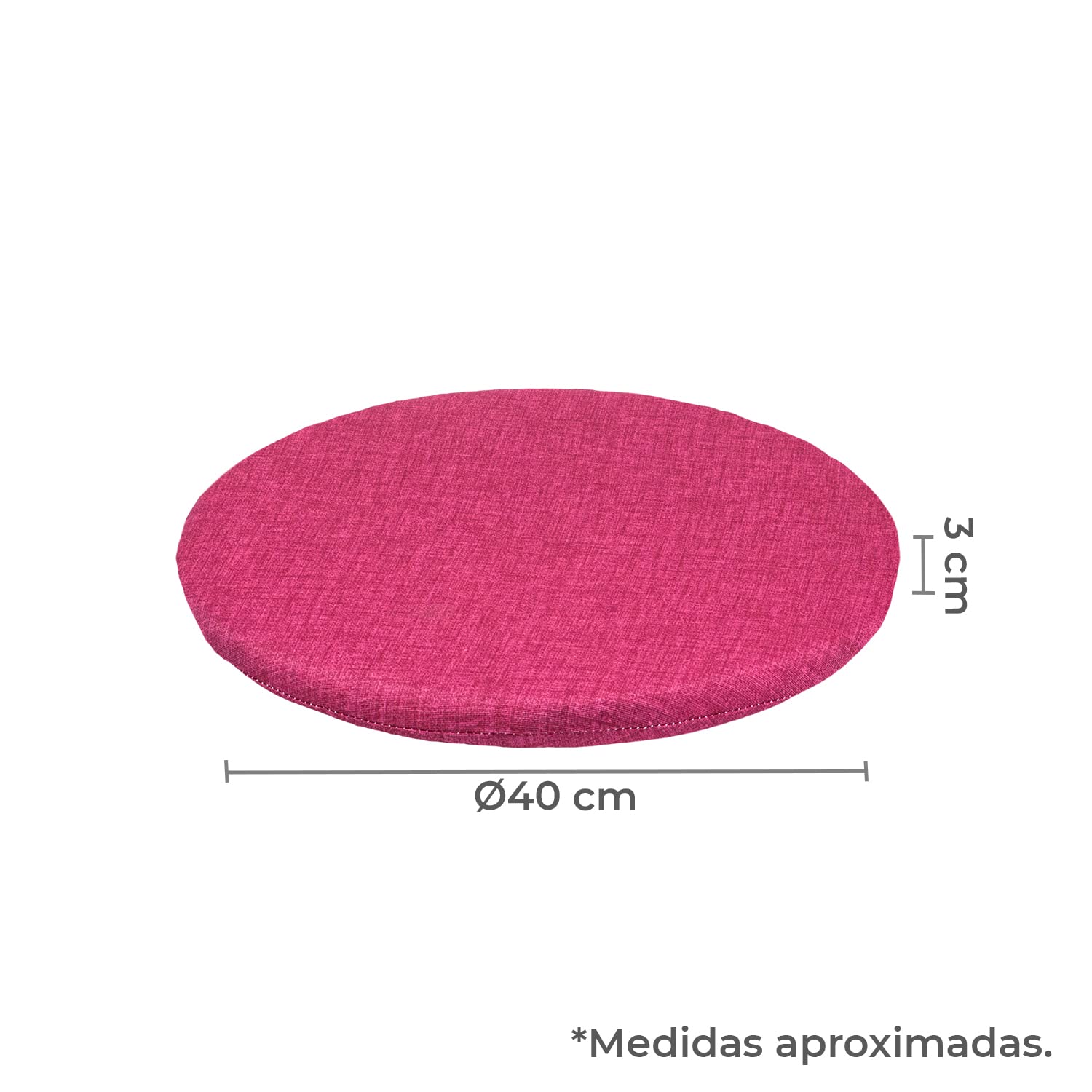 TIENDA EURASIA - Pack de 4 Cojines Redondos, Exterior e Interior, Funda Lavable, ø40x3 cm, Granate - 2