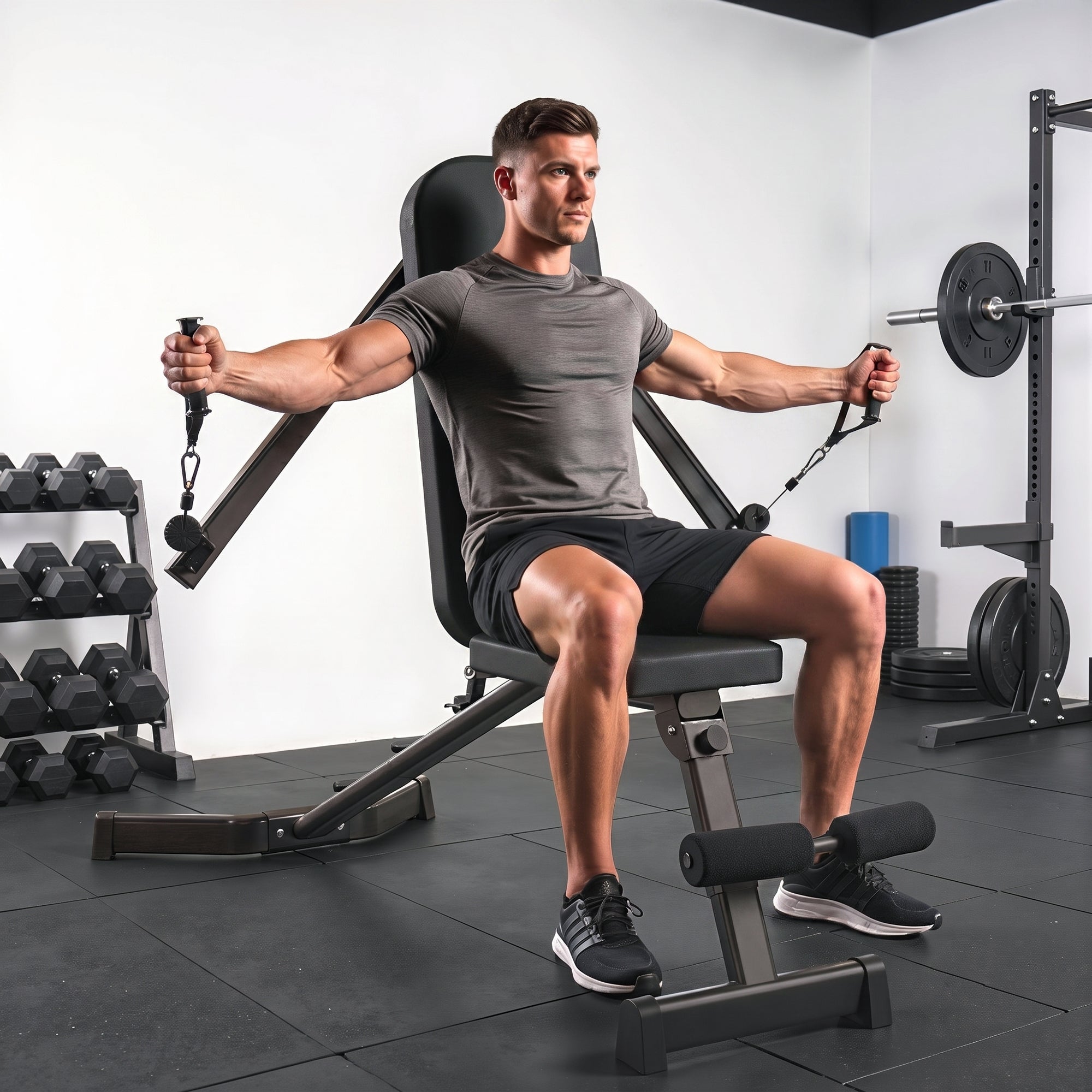 Banc de musculation dossier réglable 3 positions noir | Leroy Merlin