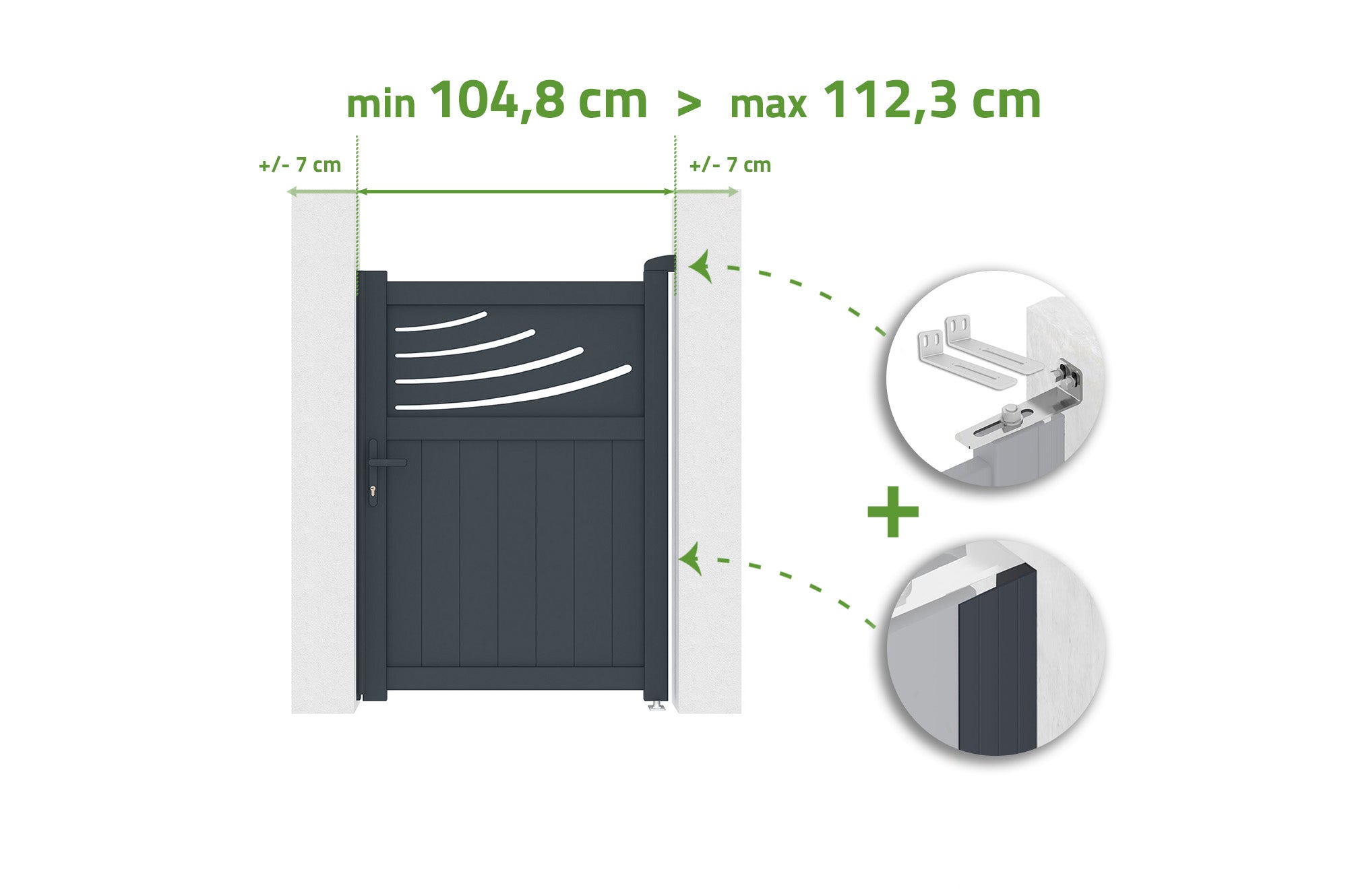 Brama regulowana o szerokości 1m HALTI H.140cm szara aluminiowa