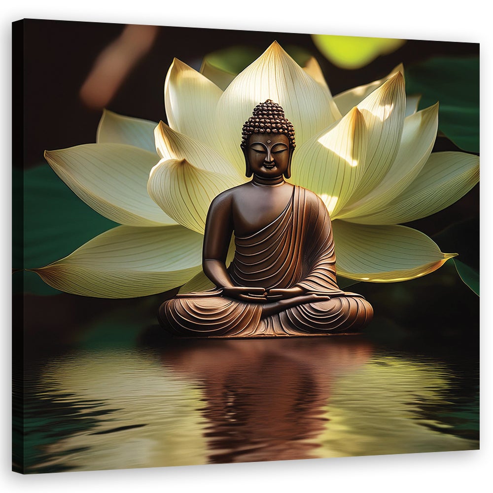 Obraz na płótnie, Lilia Wodna Budda Zen 60x60