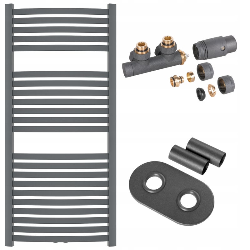 Grzejnik Łazienkowy Drabinka Kaloryfer do Łazienki 54x120 cm INVENA Grafit
