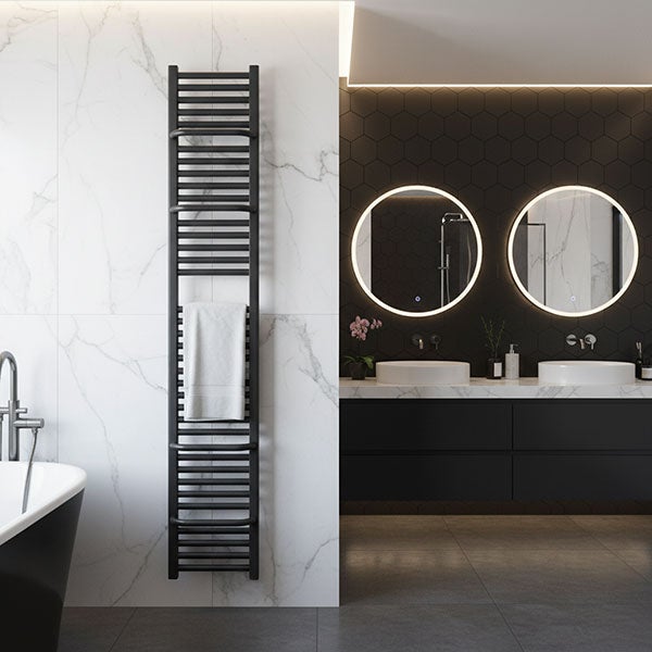 Sèche-serviette électrique noir - (HxL) 1460x700mm - 1000 Watts - 1000 Watt - LIM1460-700E1N - 3