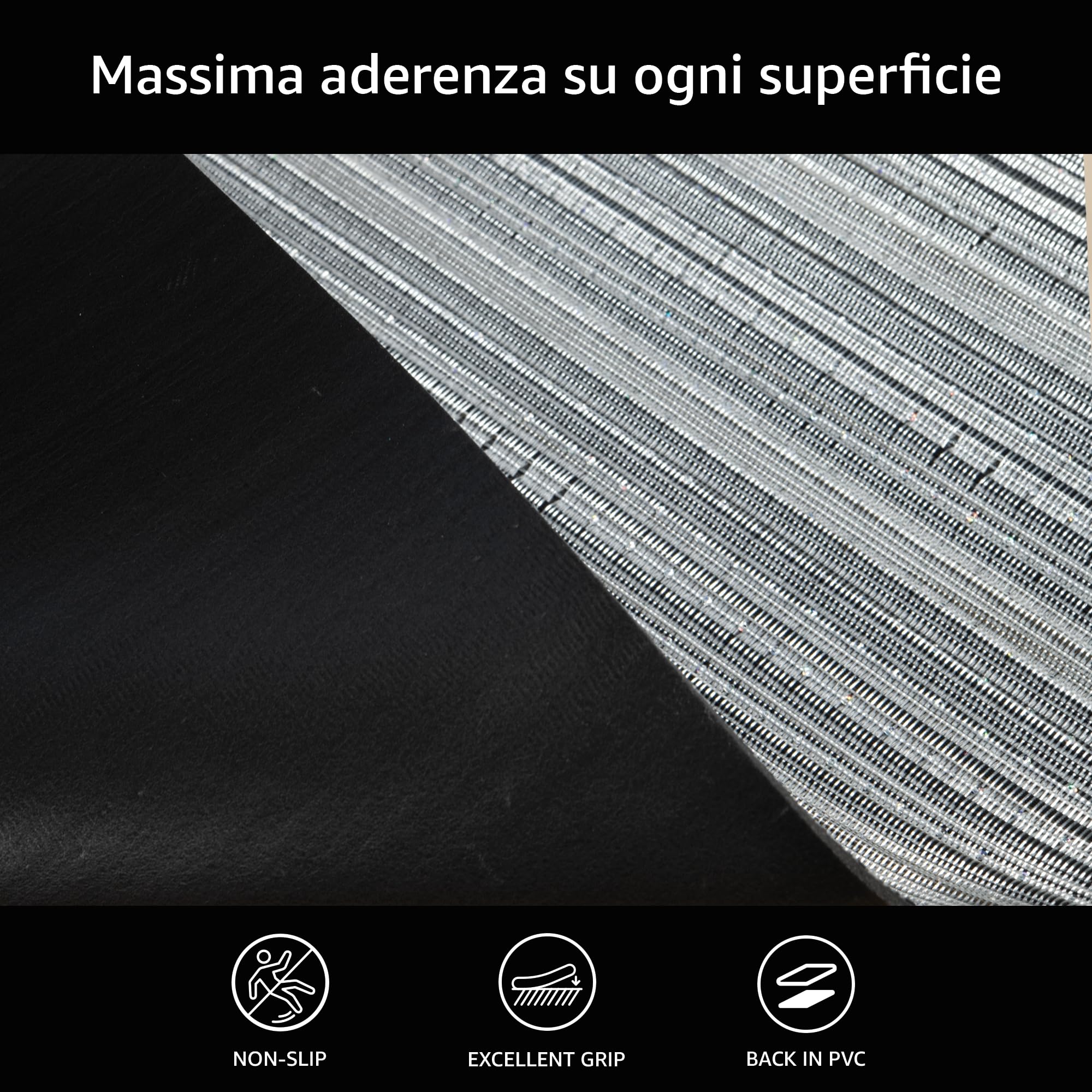 Comart - Tappeto Cucina Manhattan - Impermeabile - Antiscivolo - Antimacchia - PVC Intrecciato - Passatoia Effetto Metallico Brillante - per Corridoio - 4