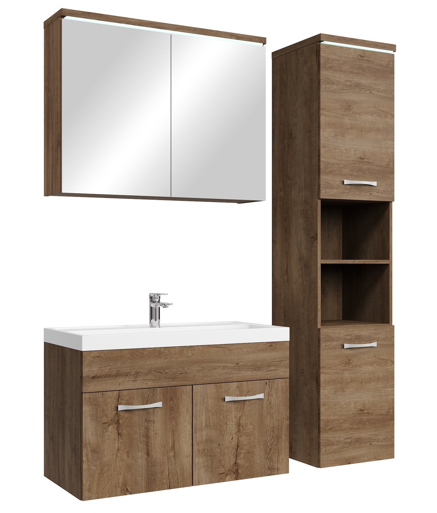Meuble de salle de bain Vienna 80 cm lavabo Badplaats - Noir brillant