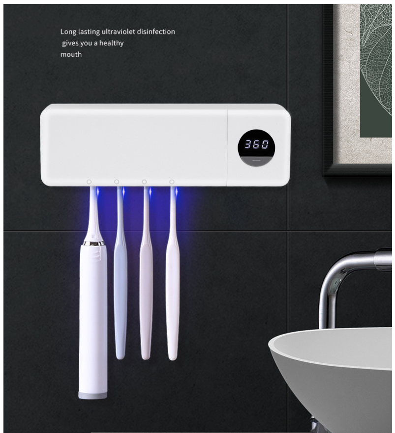 Stérilisateur de brosse à dents UV - Brosse à dents rechargeable intelligente avec fonction de séchage à la lumière et à l'air - 7