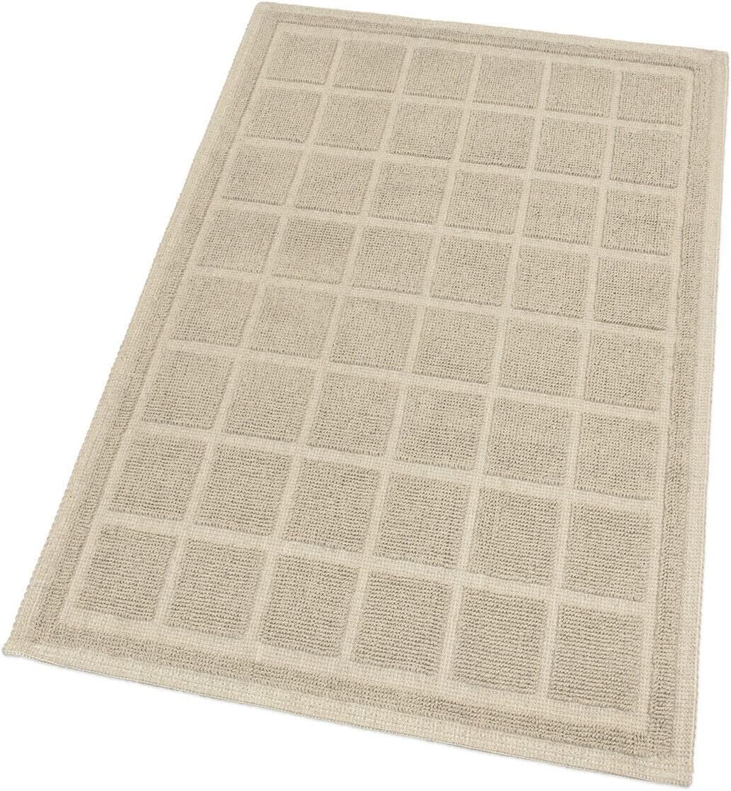 Dywanik Bawełniany Łazienka Kuchnia Sypialnia 60x100 Cm Tekstura 3D Miękki Beżowy