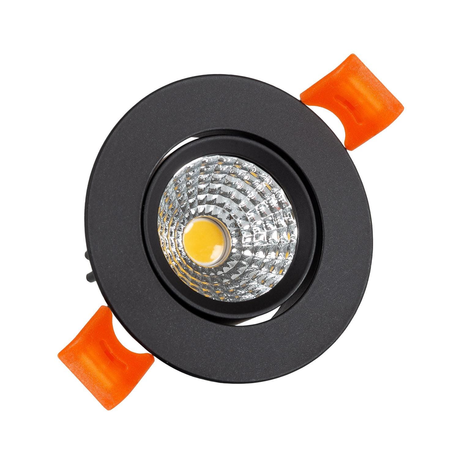 Spot Downlight LED 5W Rond COB CRI90 Coupe Ø 55 mm Noir No Flicker ...