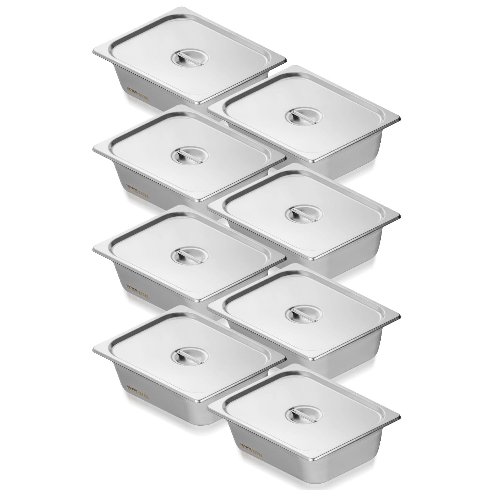 VEVOR Bac Gastronorme GN 1/2 Lot de 8, Récipient Inox pour Bain-marie 0 ...