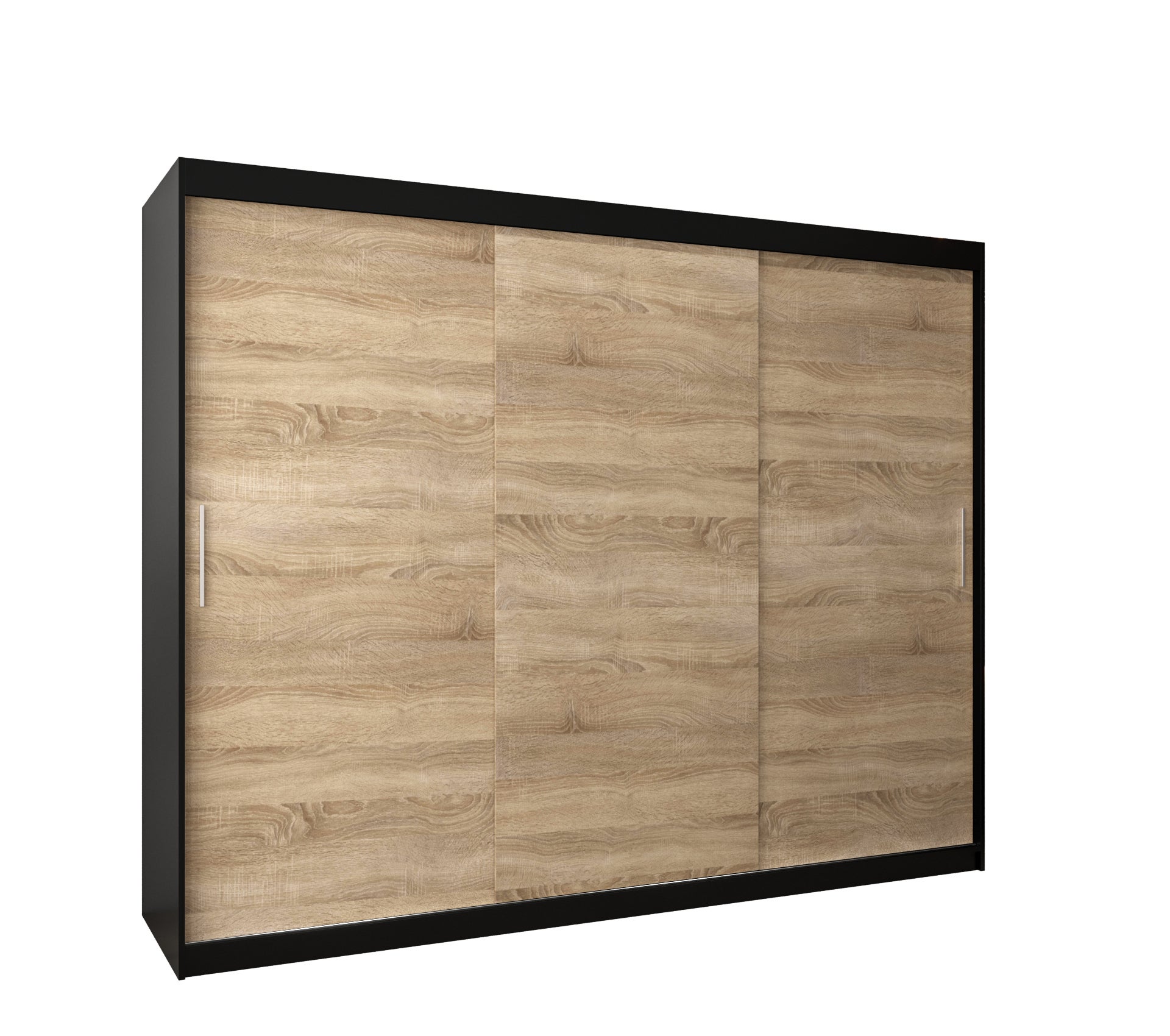 Szafa przesuwna garderoba TOKYO 250 x 62 x 200 cm Czarny + Sonoma - Abiks Meble