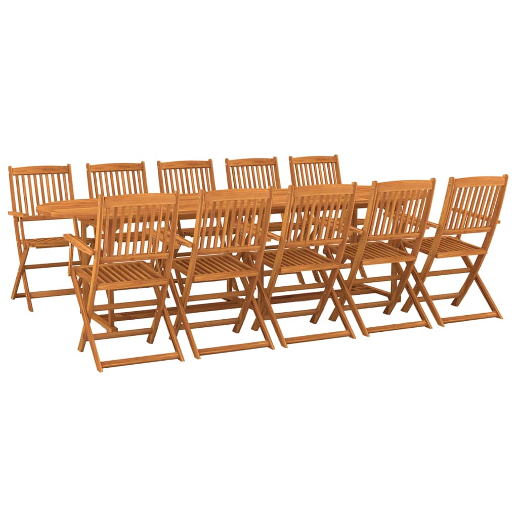 Ensemble à manger de jardin 11 pcs 280x90x75 cm bois d'acacia vidaXL - 2