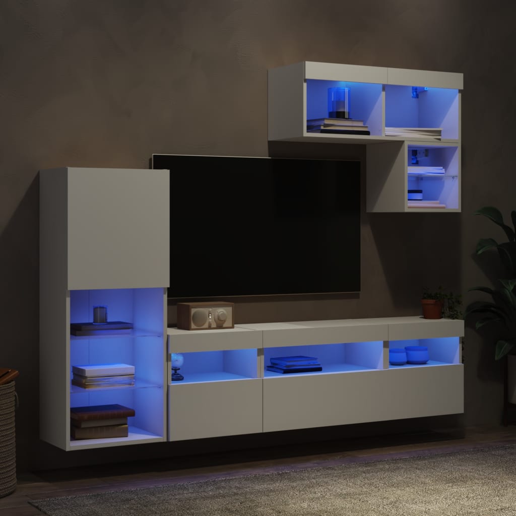 VIDAXL - Mobili Tv 4 Pz Bianchi In Legno Massello Di Pino - ePRICE