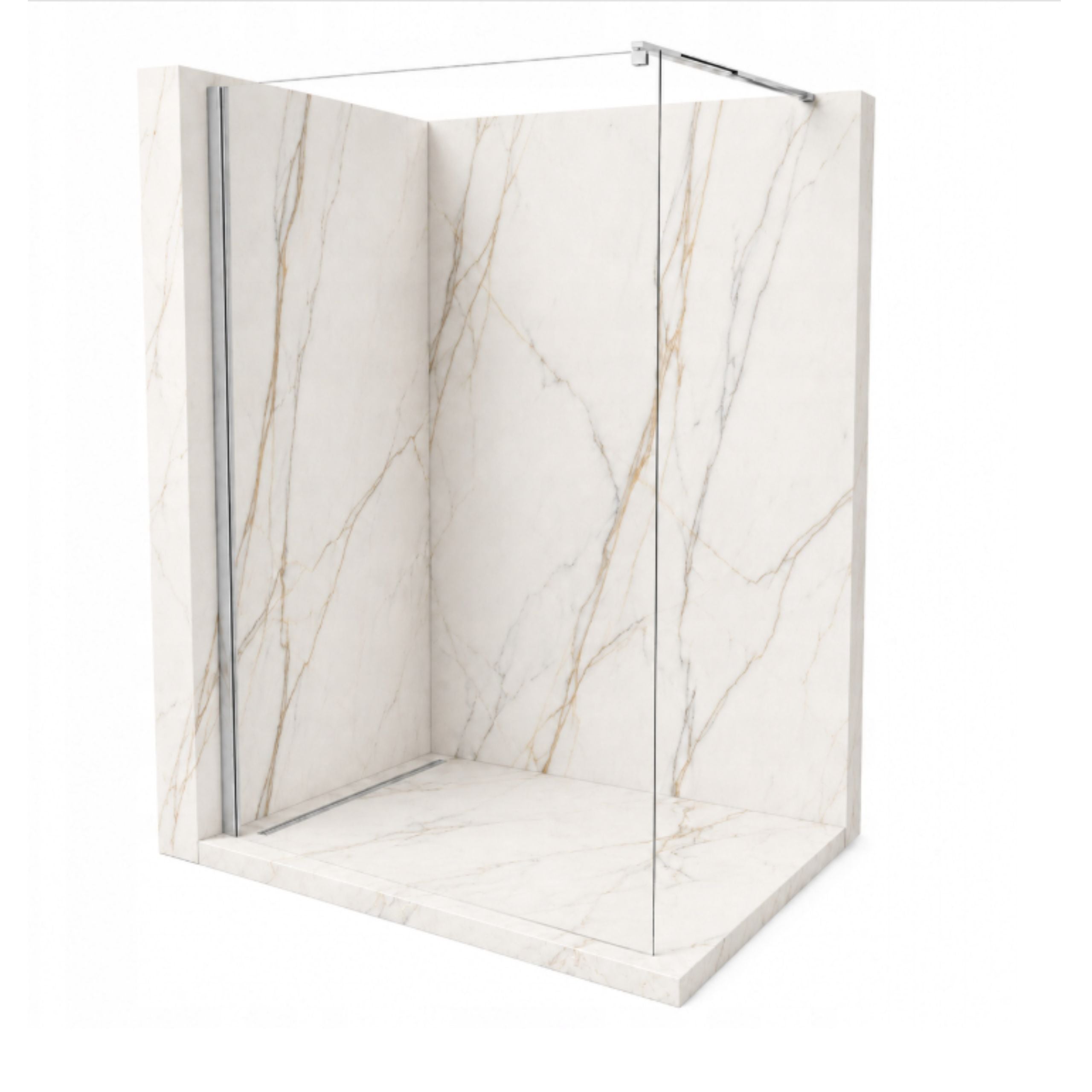 ŚCIANKA PRYSZNICOWA WALK-IN 100x200 TRANSPARENT CHROM