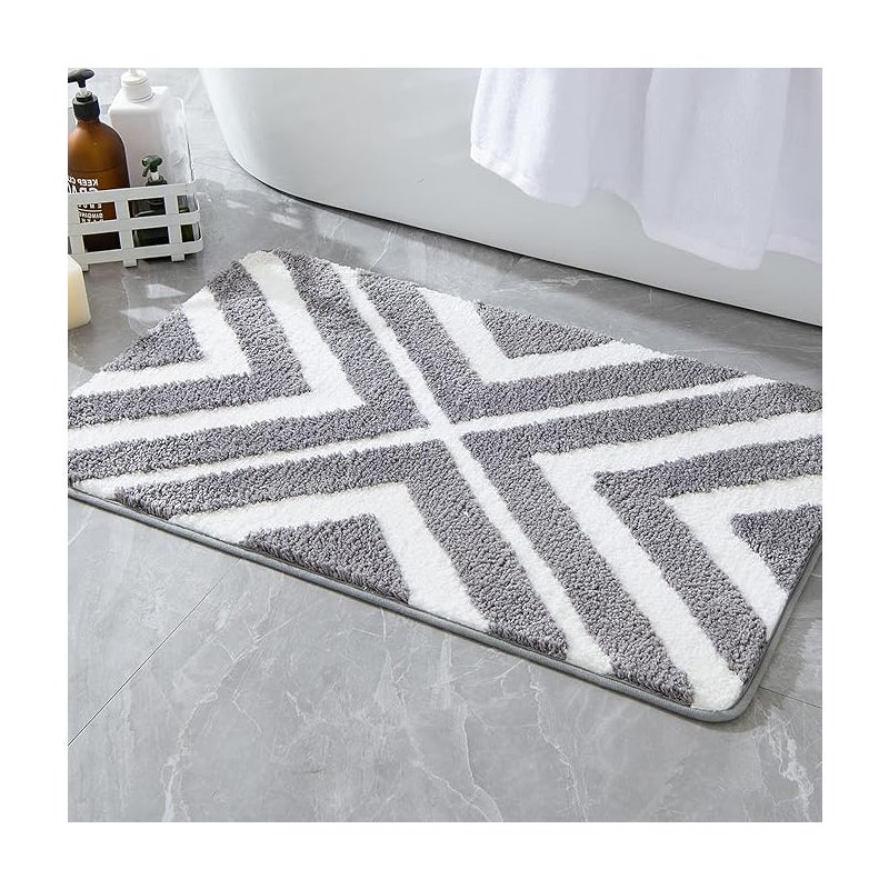Jasnoszary 40x60 cm, mata łazienkowa, mata wejściowa, antypoślizgowa mata prysznicowa, chłonny dywan, miękki dywanik z mikrofibry