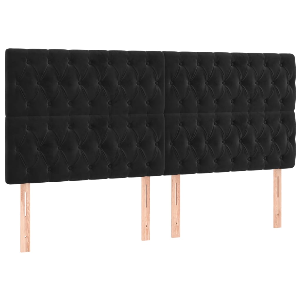 Cadre de lit sans matelas noir 200 x 200 cm en velours - 8