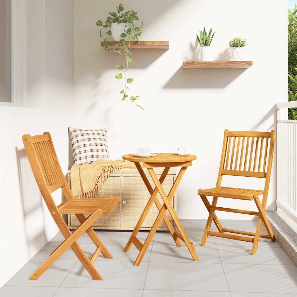 Zestaw Bistro Ogrodowego 3 pcs Brązowy Lite Drewno Akacji vidaXL