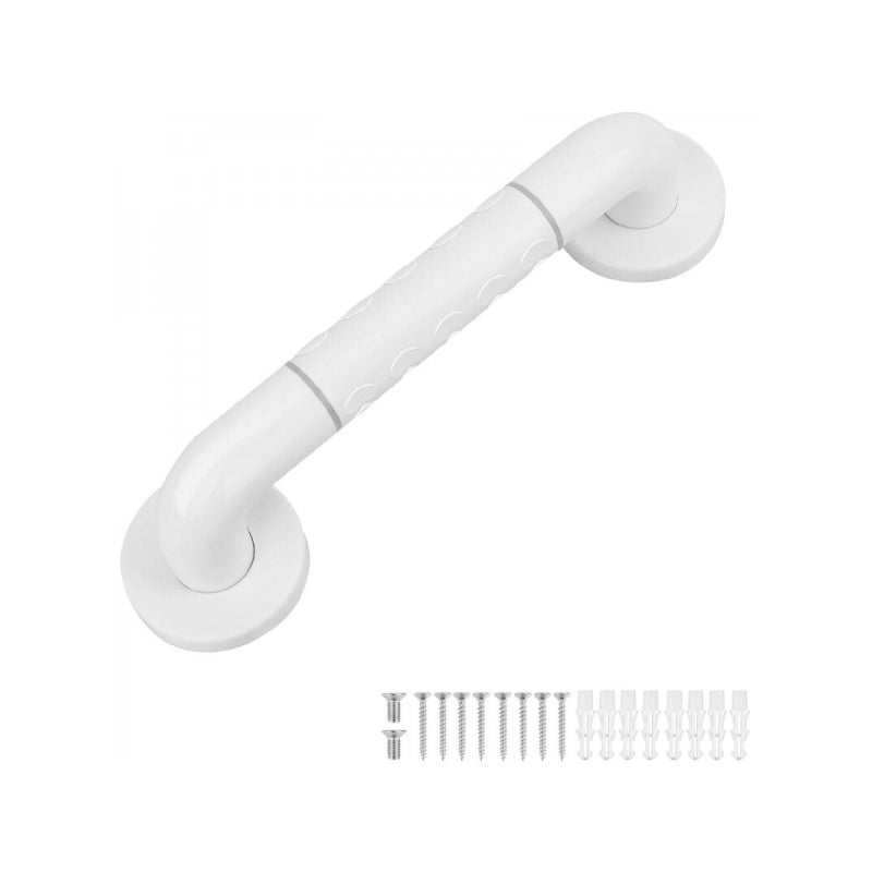 Uchwyt ze stali nierdzewnej, antypoślizgowy, do wanny, 40 cm, biały