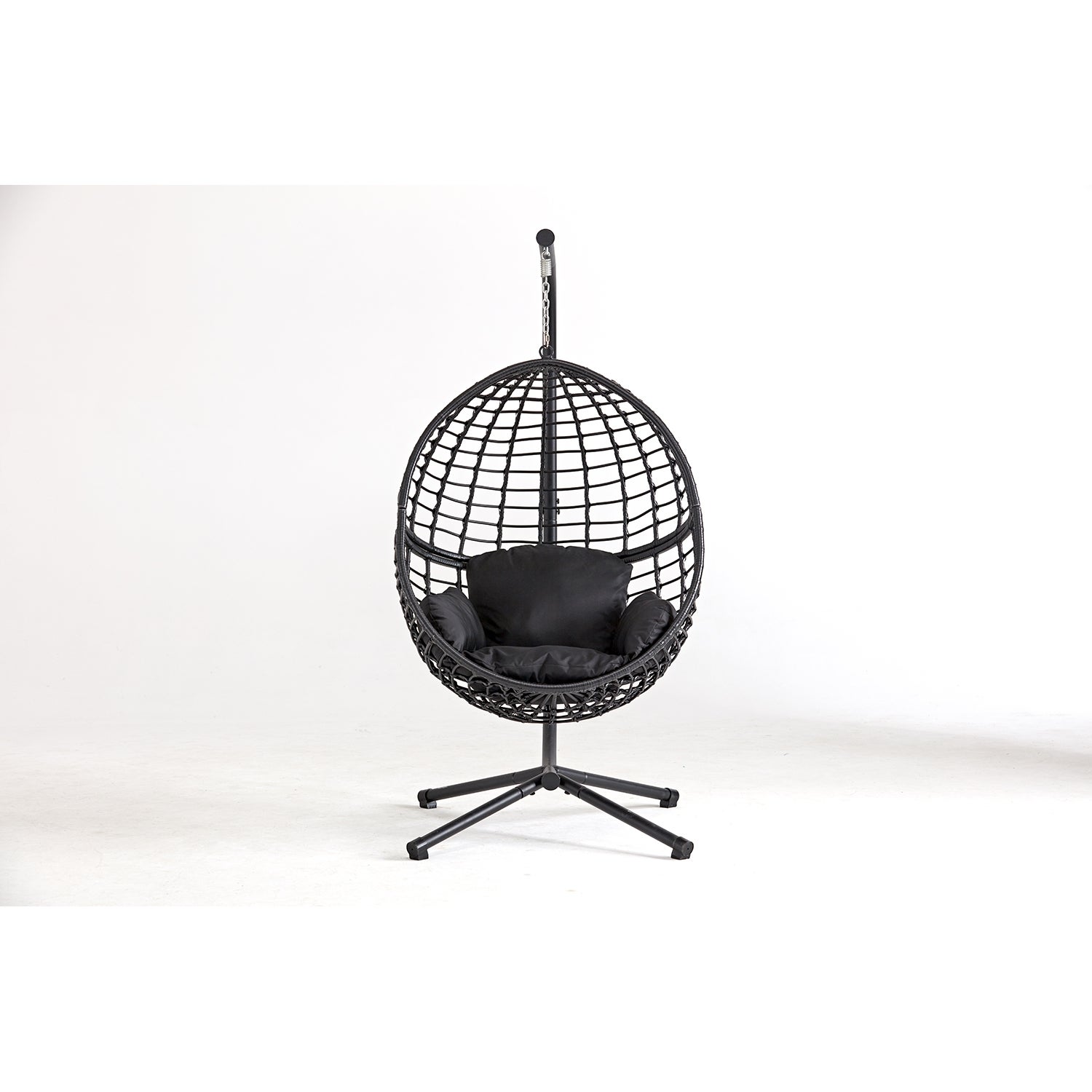 Fauteuil suspendu en résine tressée noir AUROA - 6