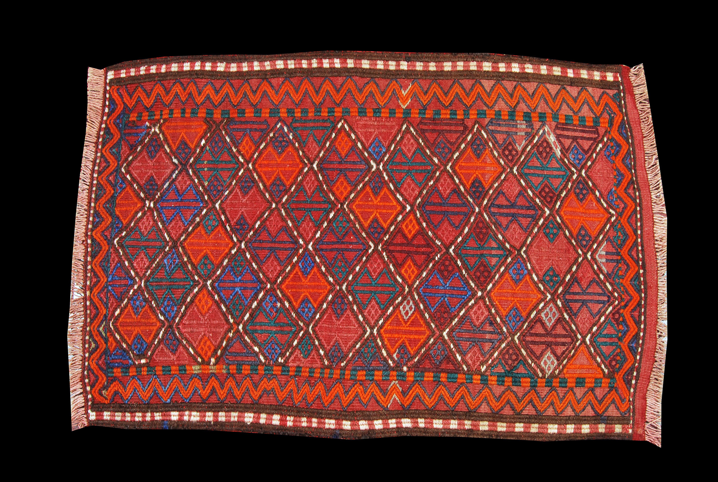 Auténtico kilim/alfombra anudada a mano con certificado de autenticidad. 103x70cm galleriafarah1970