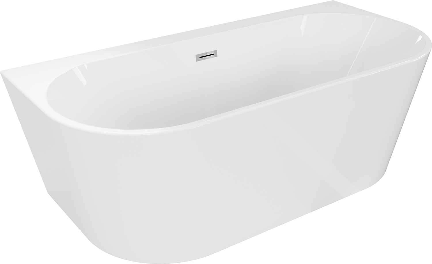 Mexen Oval+ wanna wolnostojąca przyścienna 170 x 80 cm, biała, przelew chrom - 52681708000-01
