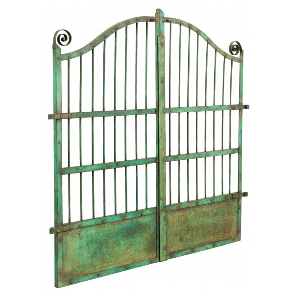 Biscottini puerta - acabado antiguo en hierro forjado - puerta de jardín - exterior - puerta de entrada - valla de hierro - decorativa - 115x115x6 cm