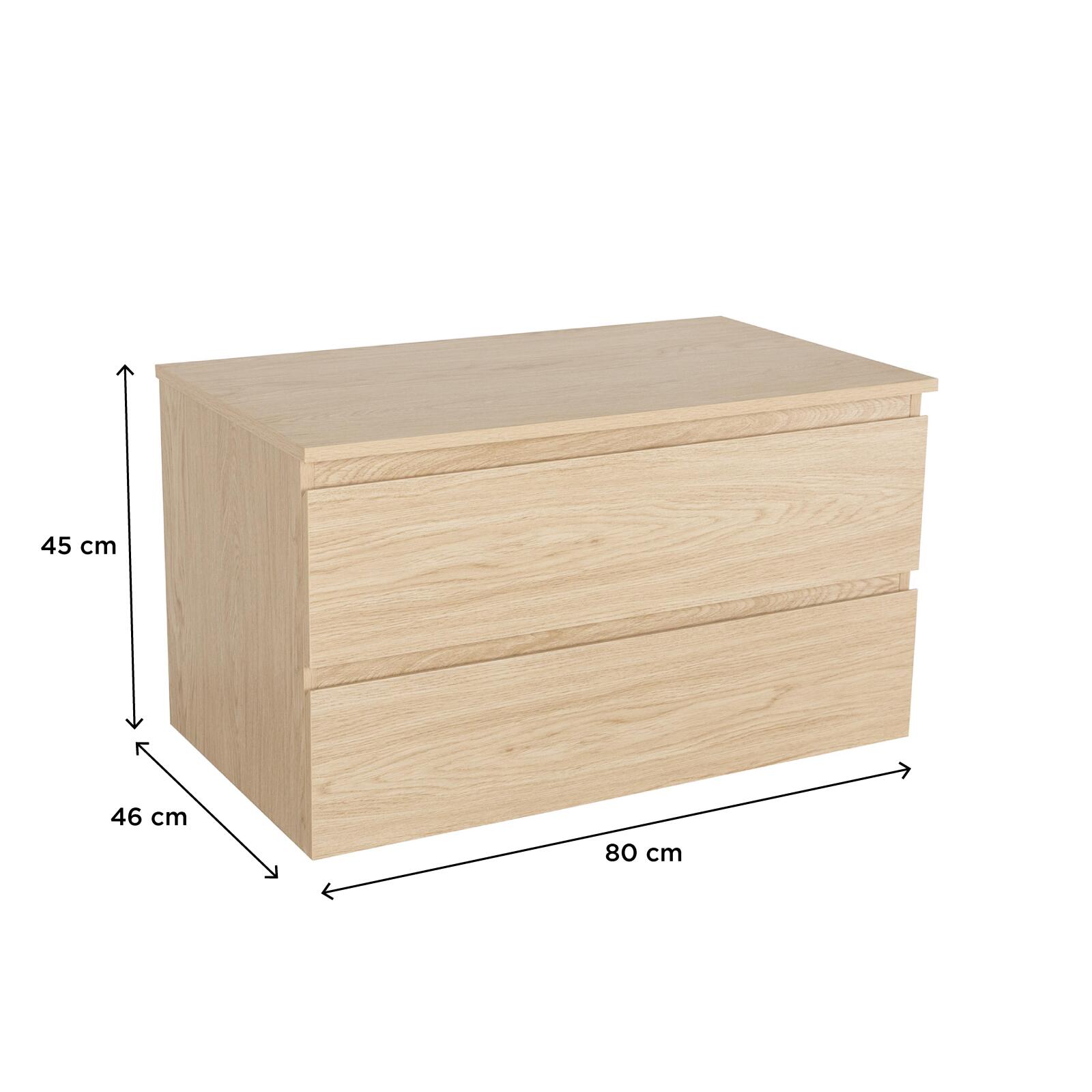Meuble simple vasque SORRENTO décor chêne 80 cm - 3